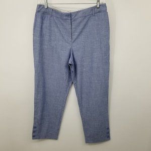 Talbots‎ Perfect Crop Women's Blue Cropped Pants Size 14